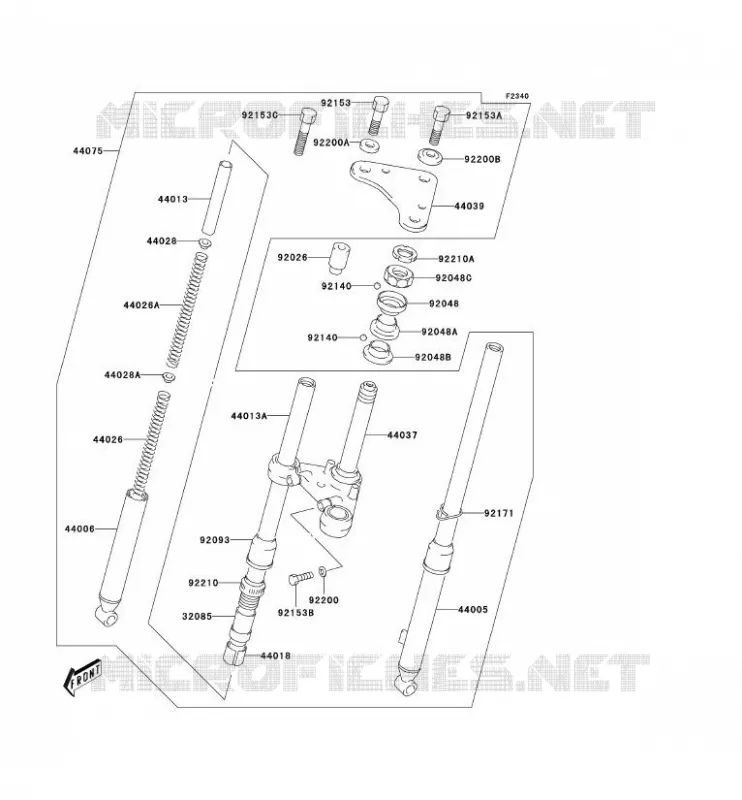 FRONT FORK Kawasaki MOTOS 50 2006 KDX50  KDX50A6F