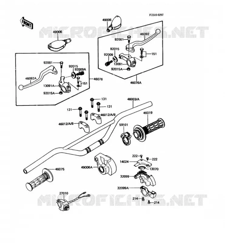 HANDLEBAR Kawasaki MOTOS 80 1984 KDX80  KDX80-C1
