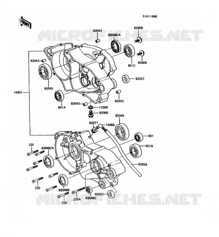 CRANKCASE(S) Kawasaki MOTOS 80 1985 KDX80  KDX80-C2