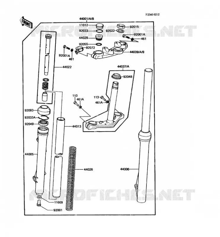 FRONT FORK Kawasaki MOTOS 80 1985 KDX80  KDX80-C2