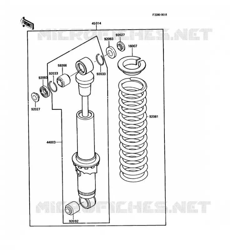 SUSPENSION - SHOCK ABSORBER Kawasaki MOTOS 80 1985 KDX80  KDX80-C2