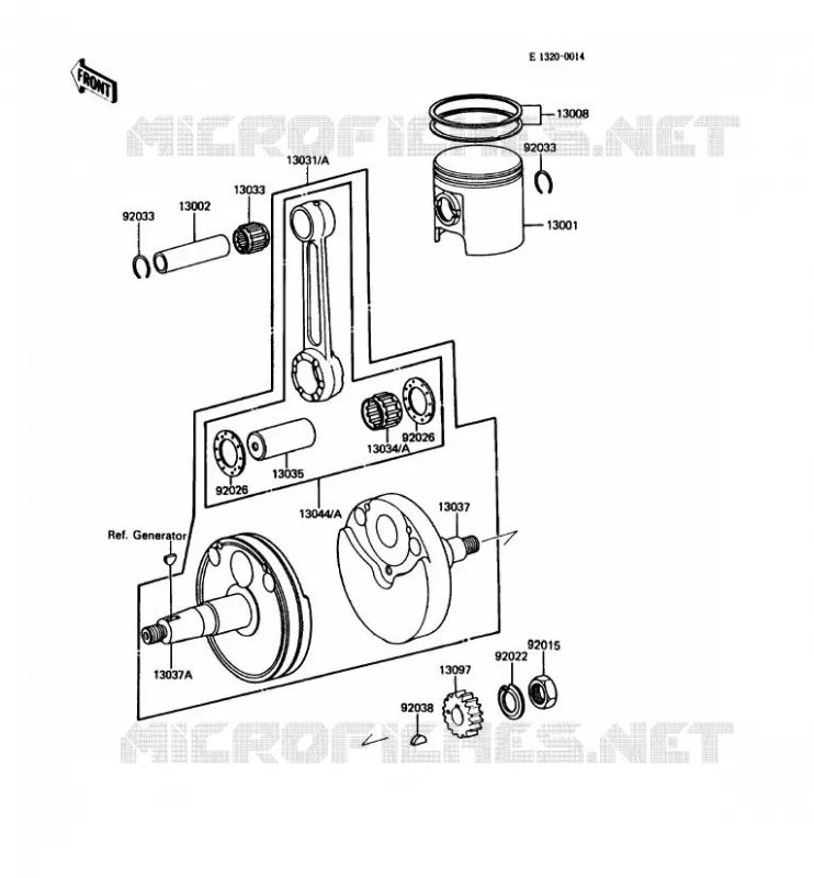 CRANKSHAFT - PISTON Kawasaki MOTOS 80 1987 KDX80  KDX80-C4
