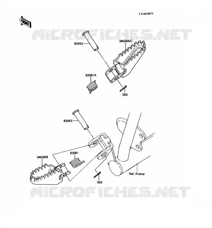 FOOTREST Kawasaki MOTOS 80 1987 KDX80  KDX80-C4