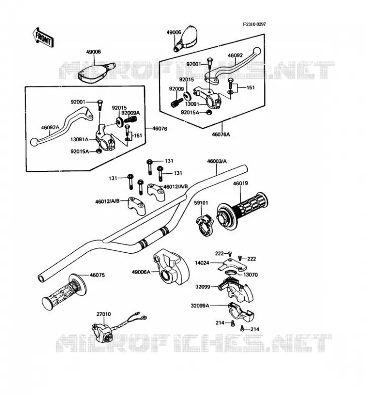 HANDLEBAR Kawasaki MOTOS 80 1988 KDX80  KDX80-C5