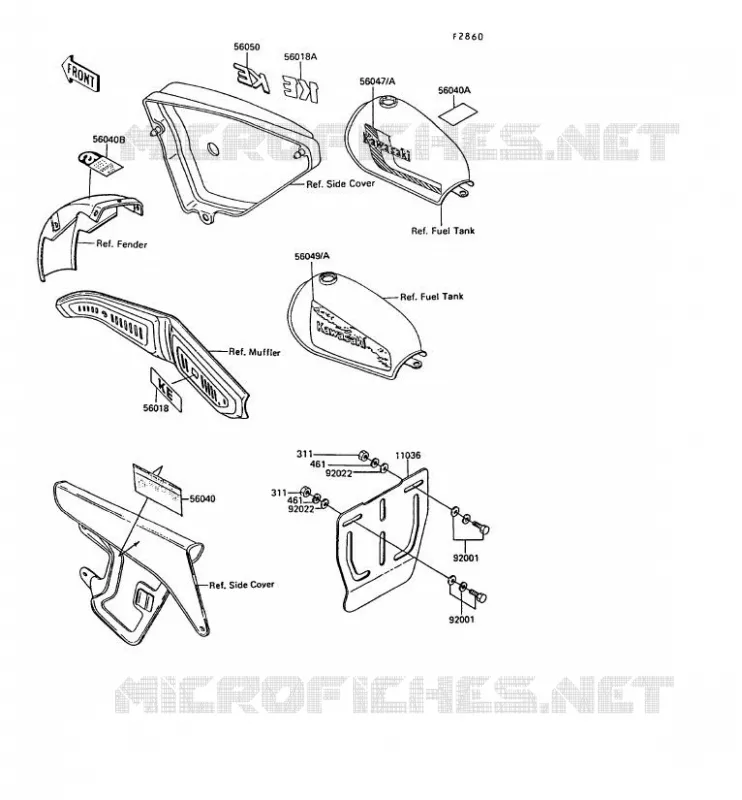 LABELS Kawasaki MOTOS 100 1991 KE100  KE100-B10