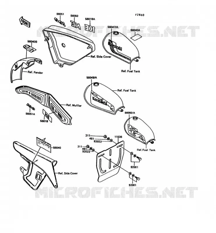 LABELS Kawasaki MOTOS 100 1992 KE100  KE100-B11
