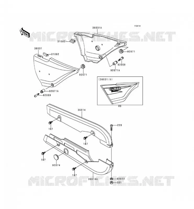 SIDE COVERS - CHAIN COVER Kawasaki MOTOS 125 2000 GTO SPEEDSTER  KH125-M5