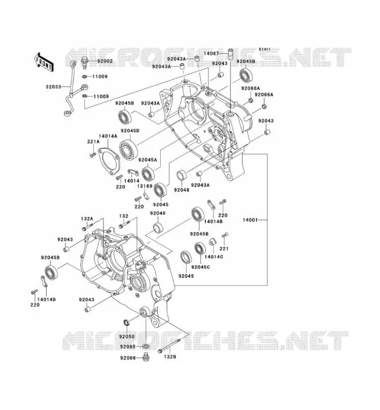 CRANKCASE(S) Kawasaki MOTOS 250 1993 KLR250  KL250-D10
