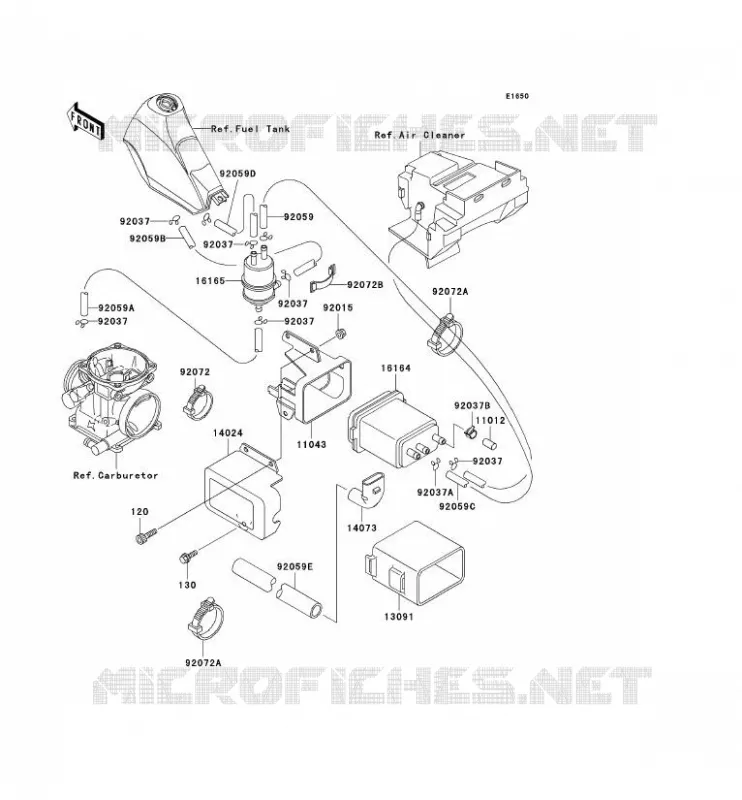 FUEL EVAPORATION SYSTEM Kawasaki MOTOS 250 1996 KLR250  KL250-D13