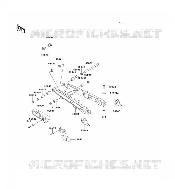 SWINGARM Kawasaki MOTOS 250 1996 KLR250  KL250-D13