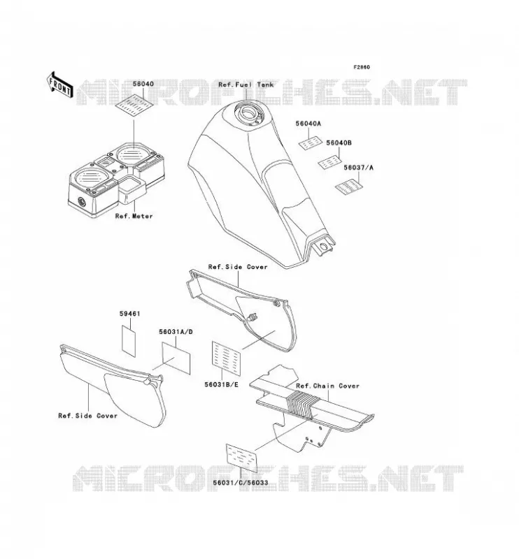 LABELS Kawasaki MOTOS 250 1997 KLR250  KL250-D14