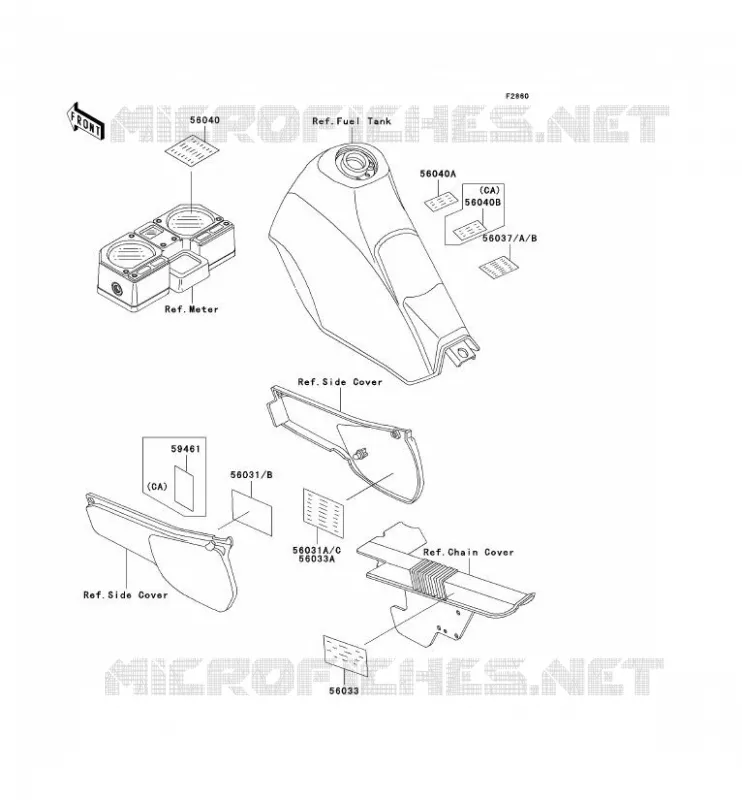 LABELS Kawasaki MOTOS 250 1998 KLR250  KL250-D15