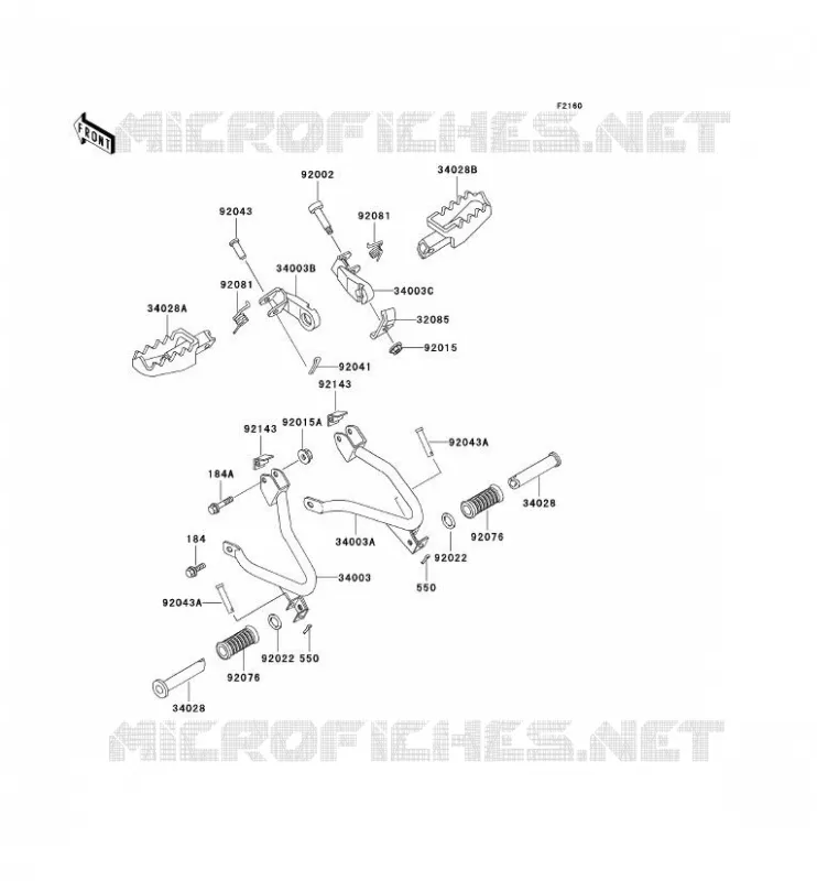 FOOTREST Kawasaki MOTOS 250 2000 KLR250  KL250-D17