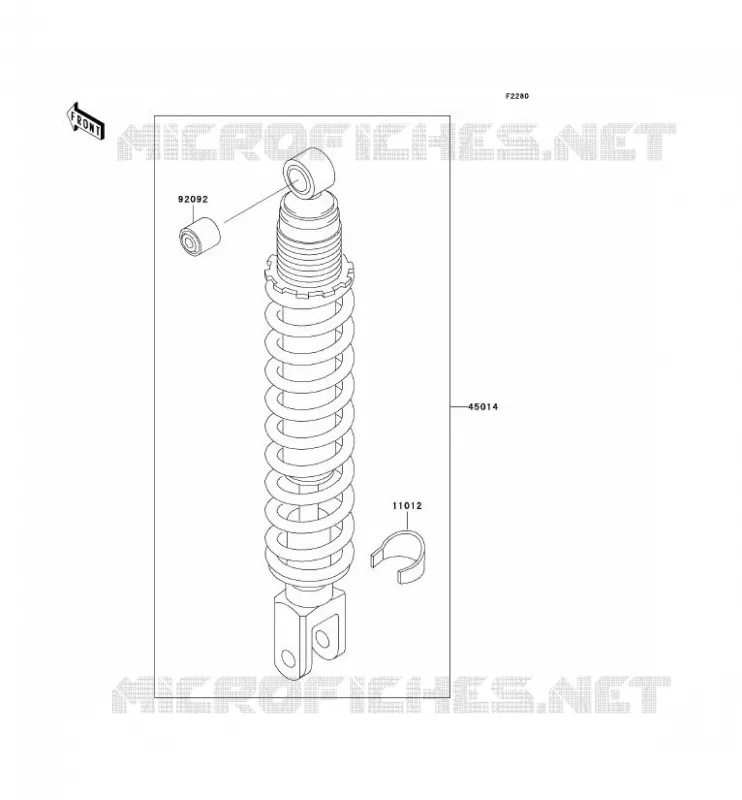 SUSPENSION - SHOCK ABSORBER Kawasaki MOTOS 250 2000 KLR250  KL250-D17