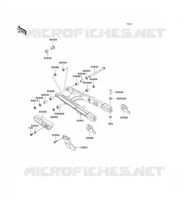 SWINGARM Kawasaki MOTOS 250 2000 KLR250  KL250-D17