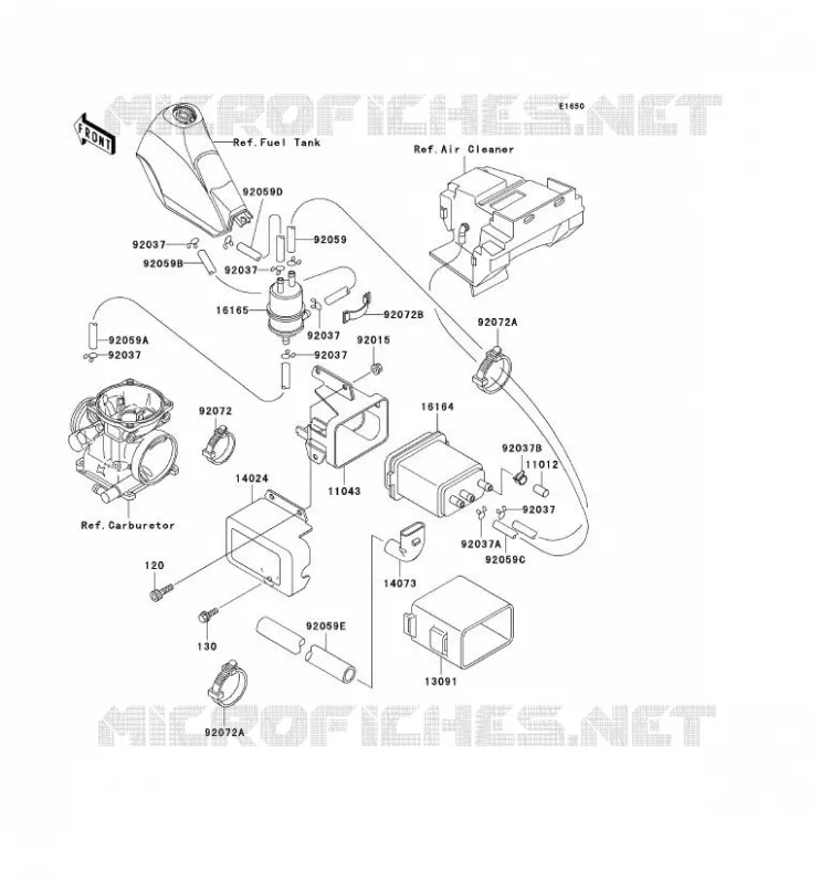 FUEL EVAPORATION SYSTEM Kawasaki MOTOS 250 2001 KLR250  KL250-D18