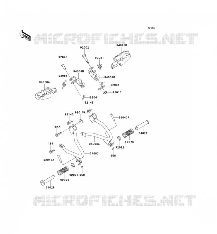 FOOTREST Kawasaki MOTOS 250 2004 KLR250  KL250-D21