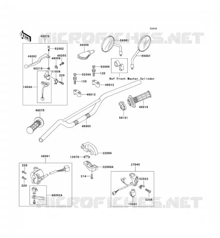 HANDLEBAR Kawasaki MOTOS 250 2004 KLR250  KL250-D21