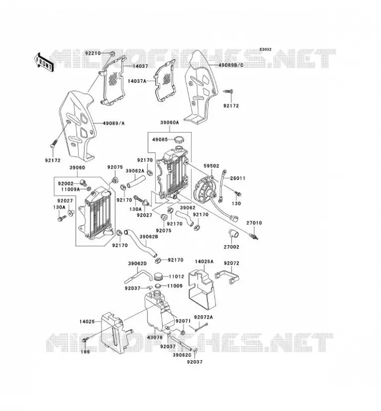 RADIATOR Kawasaki MOTOS 250 2004 KLR250  KL250-D21