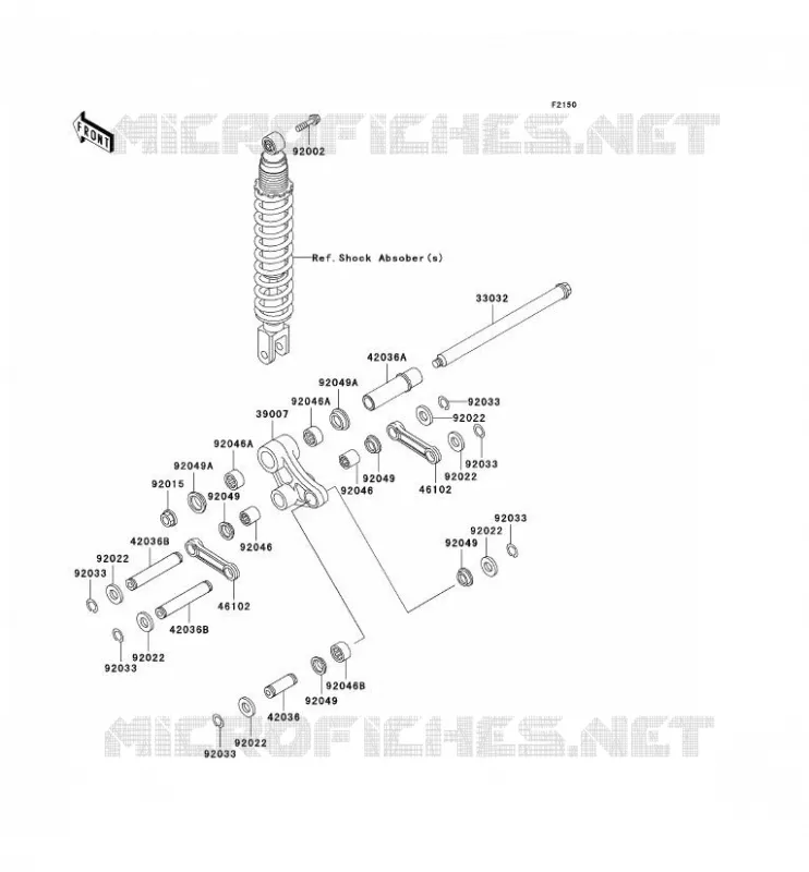 REAR SUSPENSION Kawasaki MOTOS 250 2004 KLR250  KL250-D21