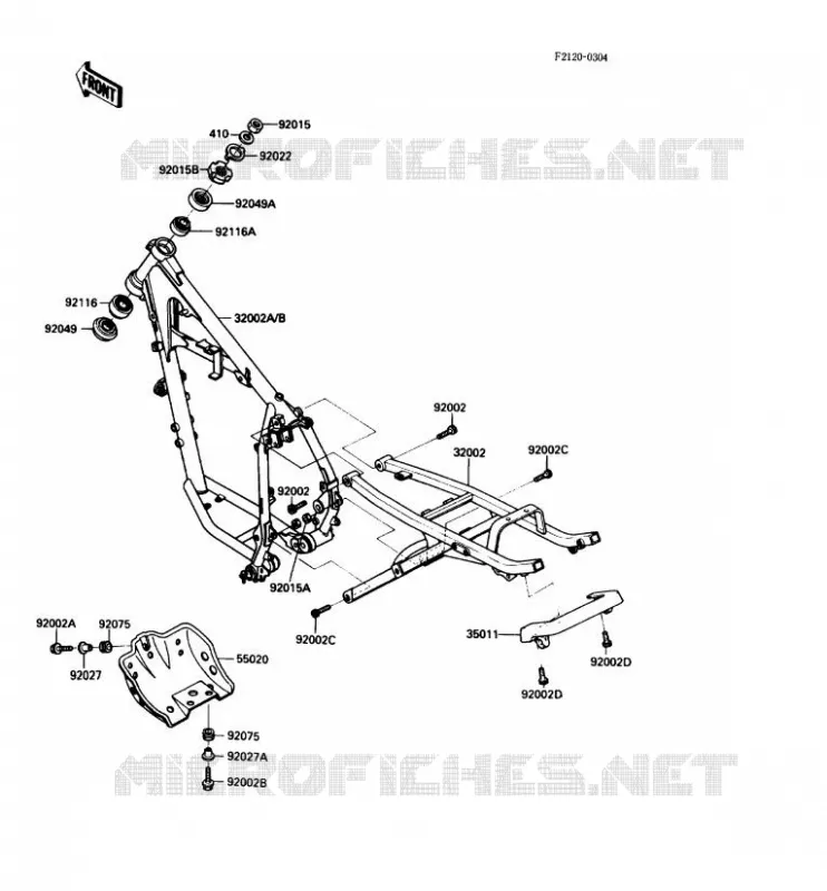 CHASSIS Kawasaki MOTOS 250 1987 KLR250  KL250-D4