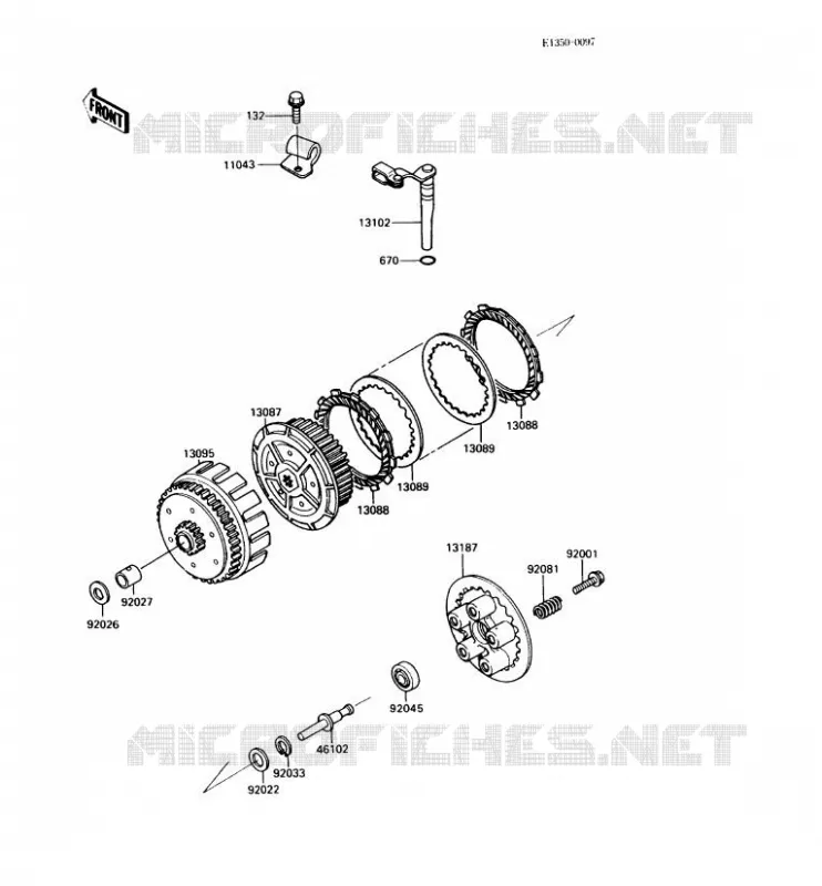 CLUTCH Kawasaki MOTOS 250 1987 KLR250  KL250-D4