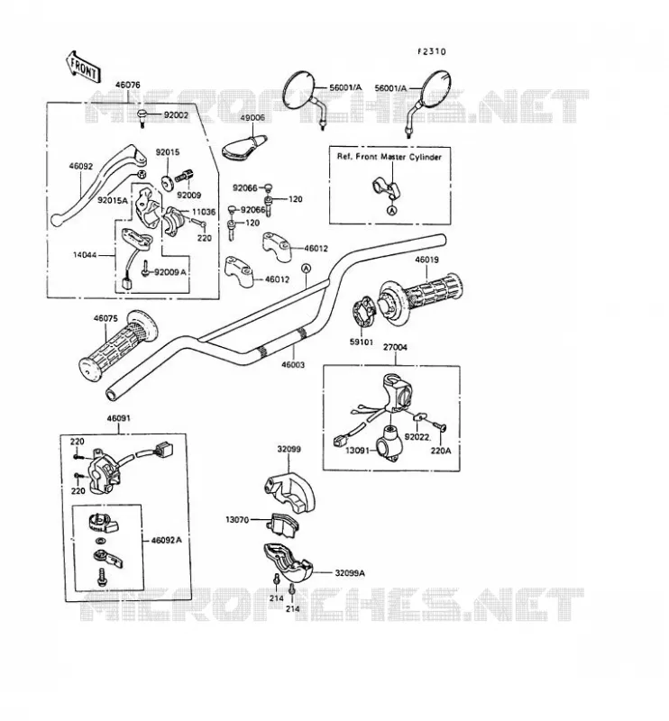 HANDLEBAR Kawasaki MOTOS 250 1990 KLR250  KL250-D7