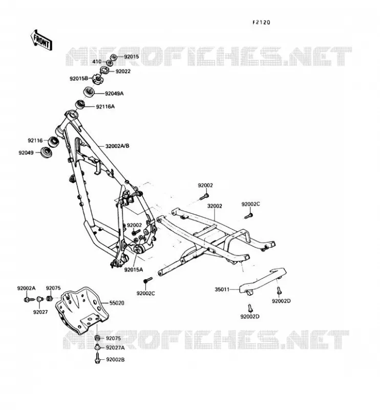 CHASSIS Kawasaki MOTOS 250 1992 KLR250  KL250-D9