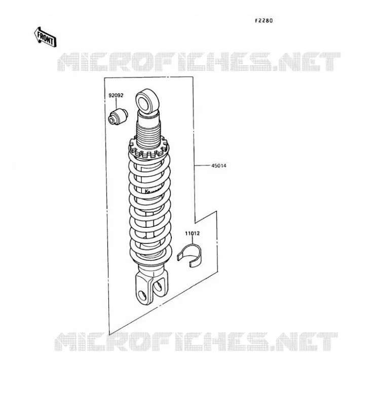 SUSPENSION - SHOCK ABSORBER Kawasaki MOTOS 250 1992 KLR250  KL250-D9