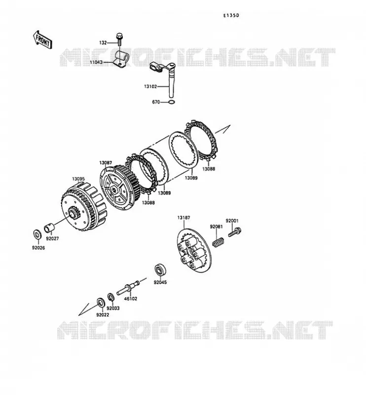 CLUTCH Kawasaki MOTOS 250 1992 KLR250  KL250-D9