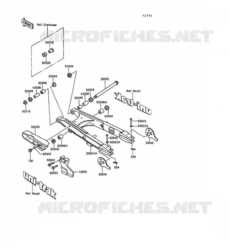 SWINGARM Kawasaki MOTOS 250 1992 KLR250  KL250-D9