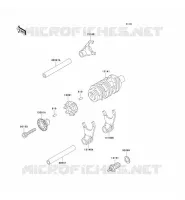 GEAR CHANGE DRUM   SHIFT FORKS voor Kawasaki SUPER SHERPA 1997