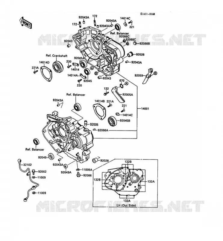 CRANKCASE(S) Kawasaki MOTOS 500 1987 KLR500  KL500-A1