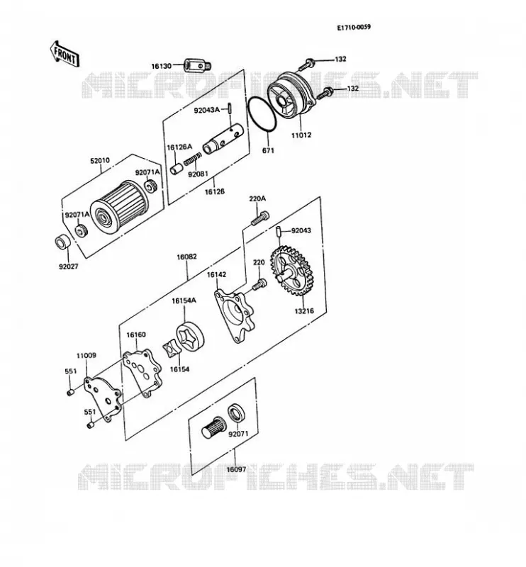 OIL PUMP Kawasaki MOTOS 500 1987 KLR500  KL500-A1