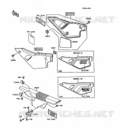 SIDE COVERS   CHAIN COVER(1/2) voor Kawasaki KLR500 1988