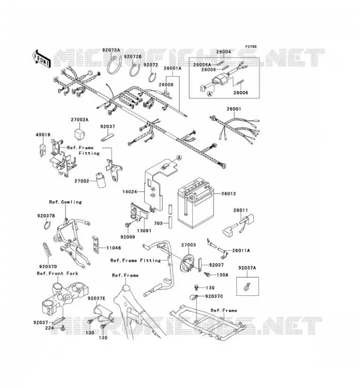 CHASSIS ELECTRICAL EQUIPMENT Kawasaki MOTOS 500 1990 TENGAI  KL500-B2