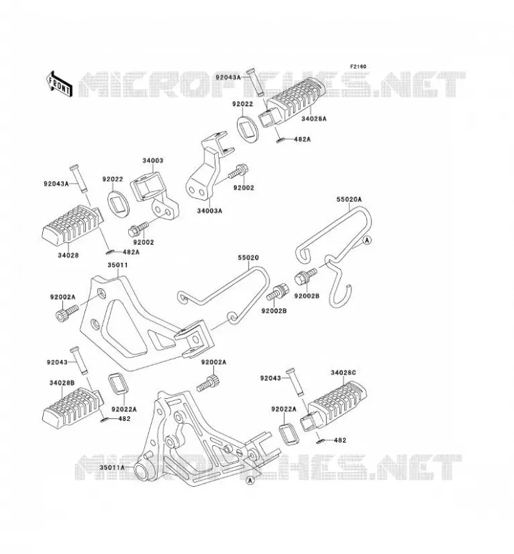FOOTREST Kawasaki MOTOS 500 1990 TENGAI  KL500-B2