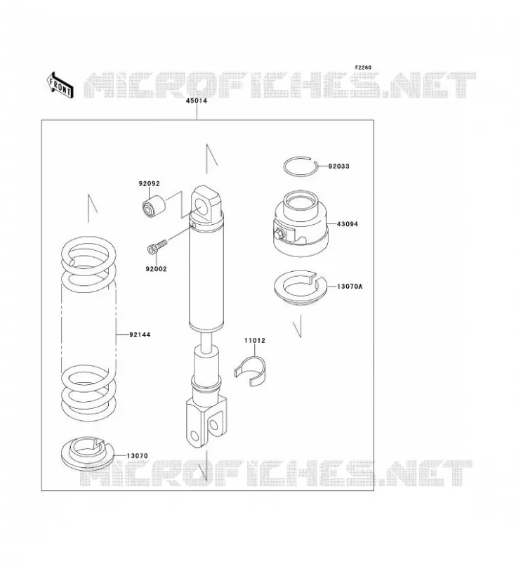 SUSPENSION - SHOCK ABSORBER Kawasaki MOTOS 500 1990 TENGAI  KL500-B2