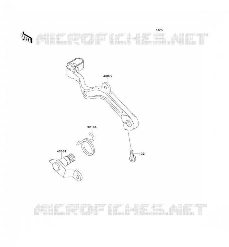 BRAKE PEDAL Kawasaki MOTOS 500 1990 TENGAI  KL500-B2