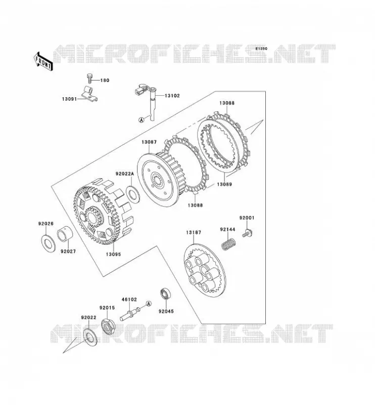CLUTCH Kawasaki MOTOS 500 1990 TENGAI  KL500-B2