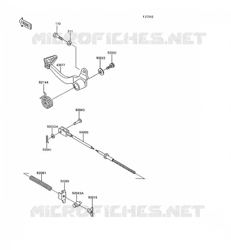 BRAKE PEDAL Kawasaki MOTOS 600 1994 KLR600  KL600-B9