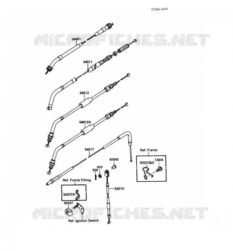 CABLES Kawasaki MOTOS 650 1987 KLR650  KL650-A1