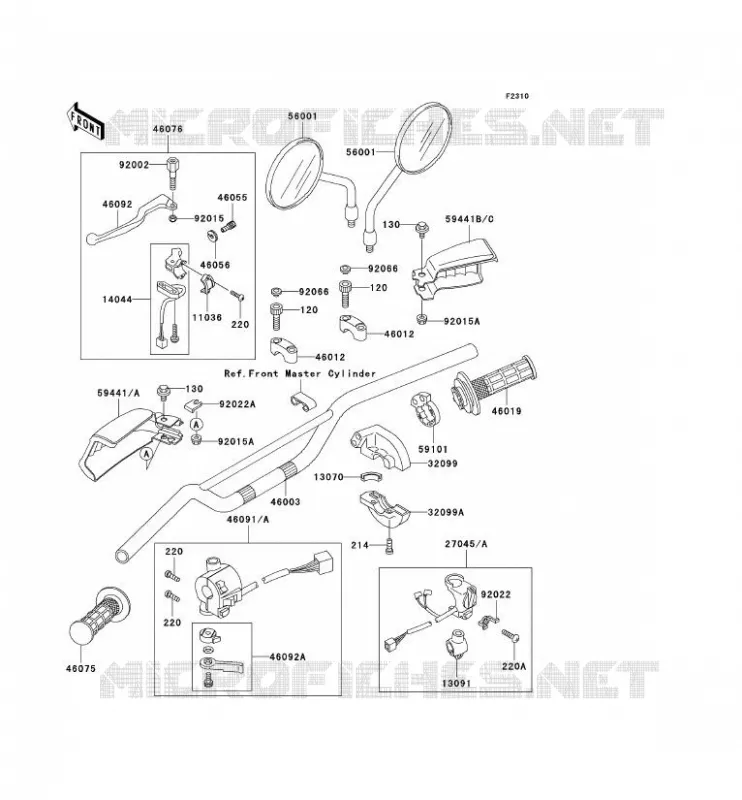 HANDLEBAR Kawasaki MOTOS 650 1996 KLR650  KL650-A10