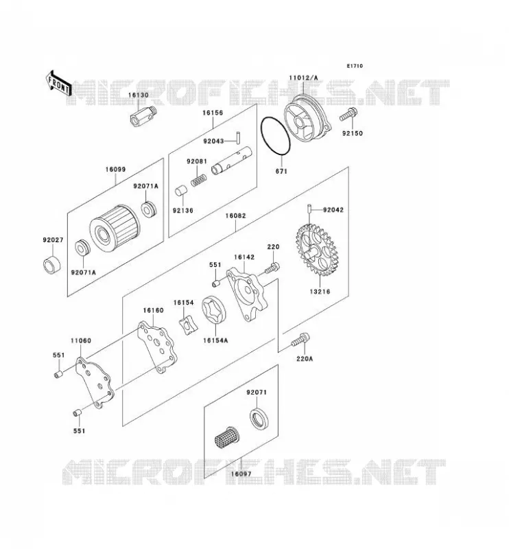 OIL PUMP Kawasaki MOTOS 650 2000 KLR650  KL650-A14
