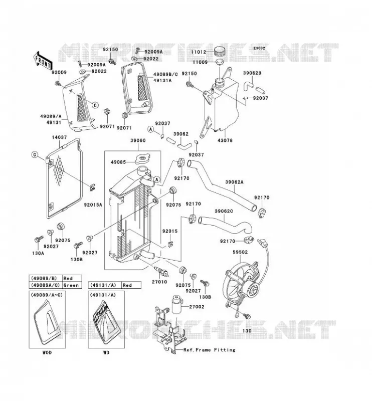 RADIATOR Kawasaki MOTOS 650 2003 KLR650  KL650-A17
