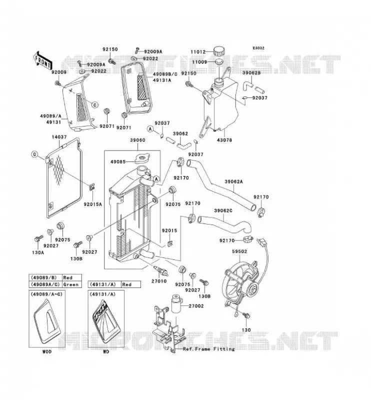 RADIATOR Kawasaki MOTOS 650 2004 KLR650  KL650-A18