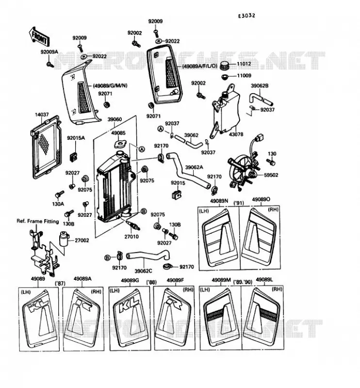 RADIATOR Kawasaki MOTOS 650 1988 KLR650  KL650-A2
