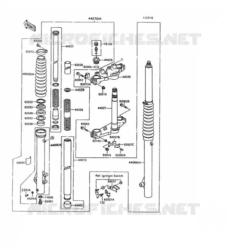 FRONT FORK Kawasaki MOTOS 650 1992 KLR650  KL650-A6