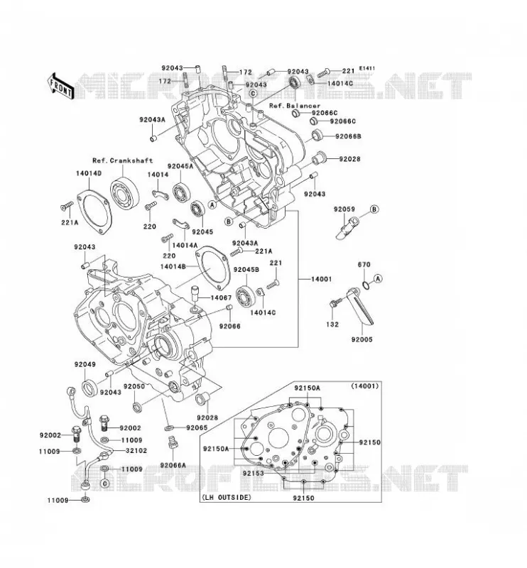 CRANKCASE(S) Kawasaki MOTOS 650 2006 KLR650  KL650A6F