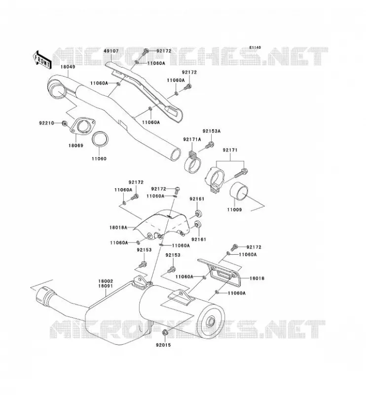 EXHAUST Kawasaki MOTOS 650 2007 KLR650  KL650A7F